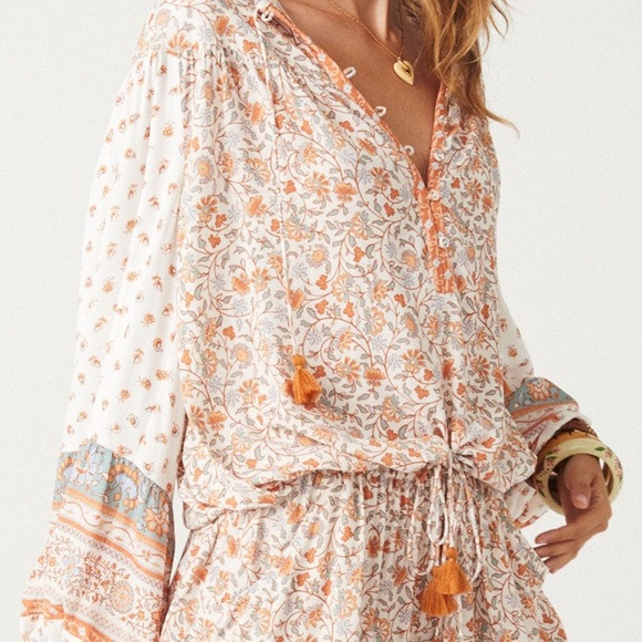 Spell sunshine bandit blouse in desert sage size small - Picture 2 of 8